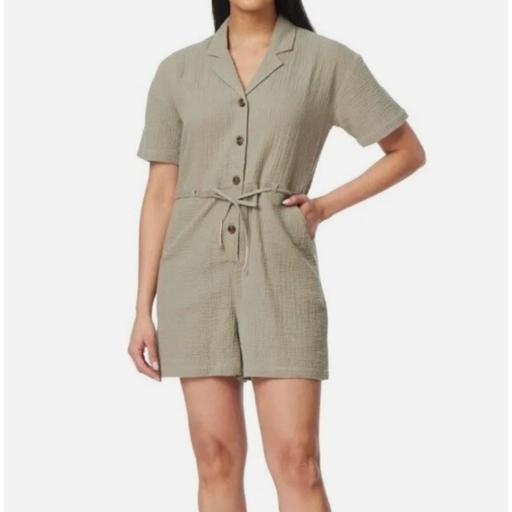 C&C California Double Gauze Belted Romper Small